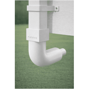 Caravax Regengoot Koppelstuk Vierkant naar Rond 65×65 → Ø75 / Ø40 mm – WIT – Voor Stacaravan – Regenafvoer